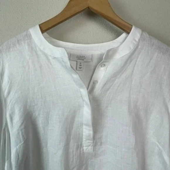 Charter Club Luxury Linen Tunic Women XL White New Coastal Beach Resort - Picture 2 of 8